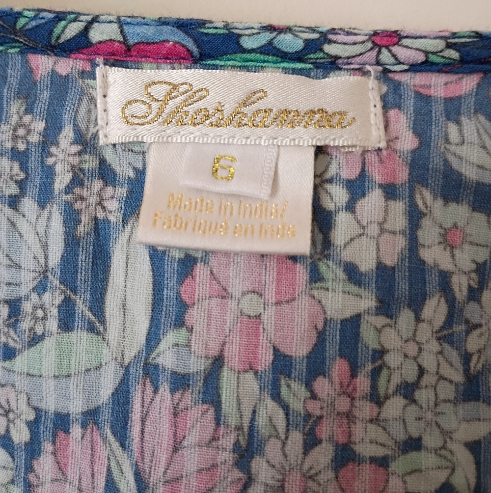 Shoshanna Vibrant Floral Puff Sleeve Mini Dress.Pit To Pit 18" - Picture 6 of 10